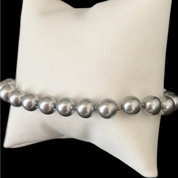 Genuine Gray shell pearl bracelet silver plated Tagle - Picture 2 of 9